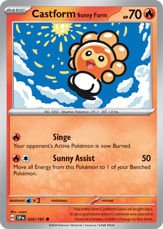 Castform Sunny Form 020/191 Common Reverse Holo
