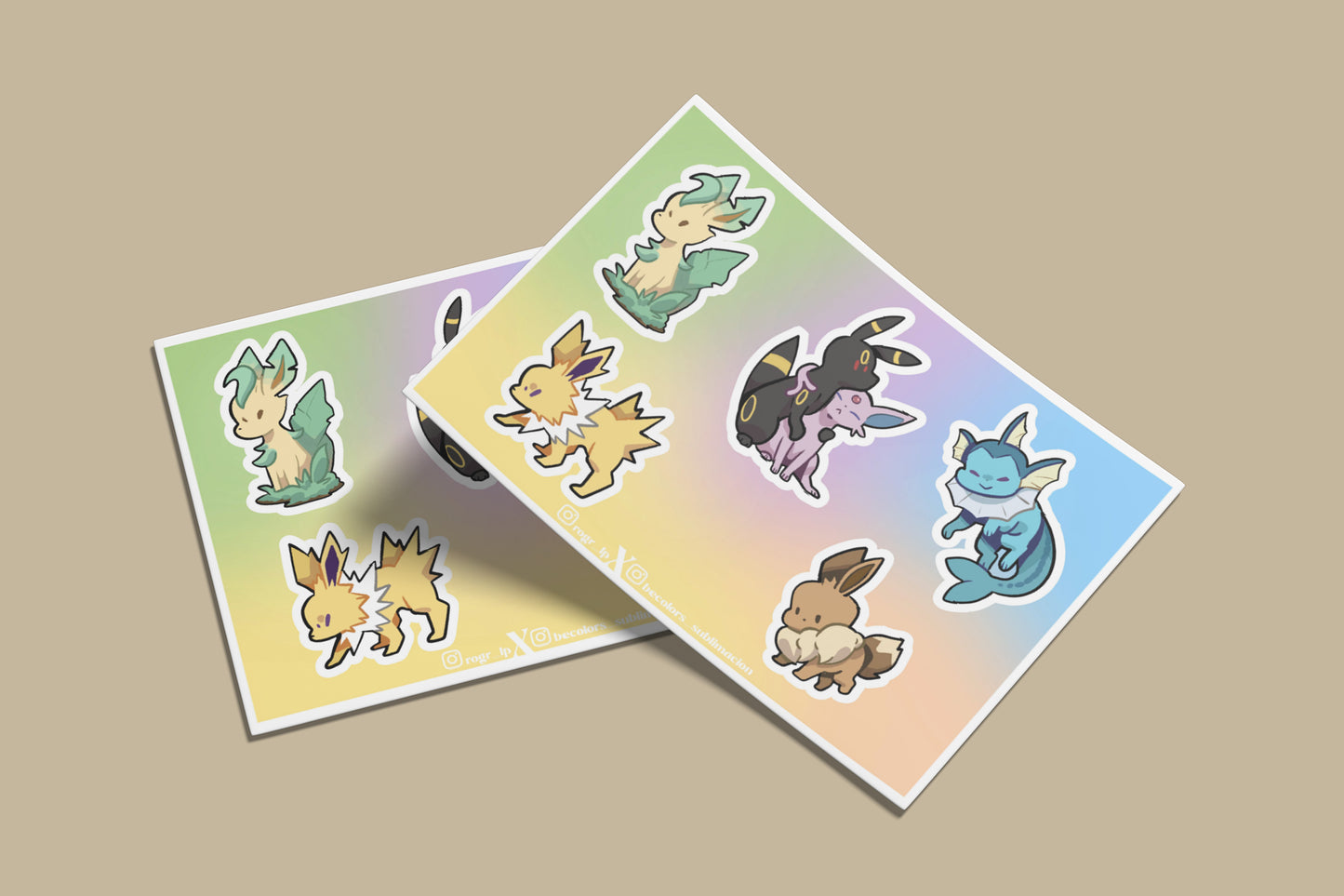 Plantilla de Stickers Eeveelutions
