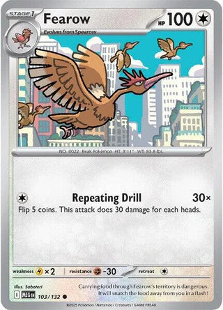 Fearow 103/132 Common Reverse Holo