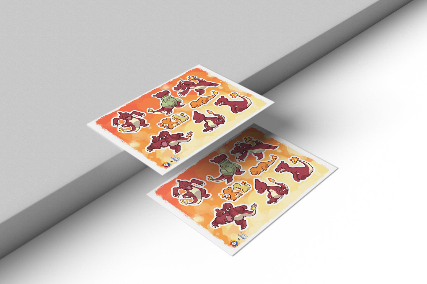 Planilla de Stickers Pokémon tipo Fuego