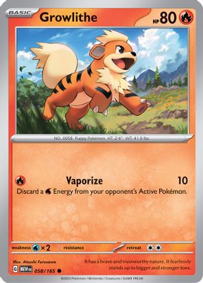 Growlithe 058/165 Common