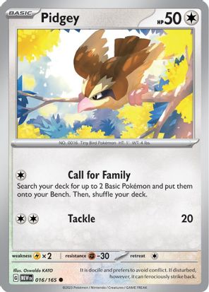Pidgey 016/165 Common