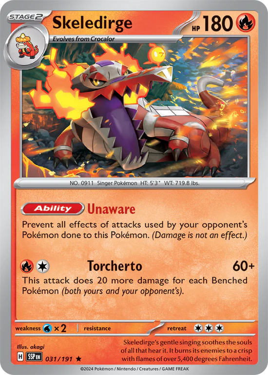 Skeledirge 031/191 Rare Reverse Holo