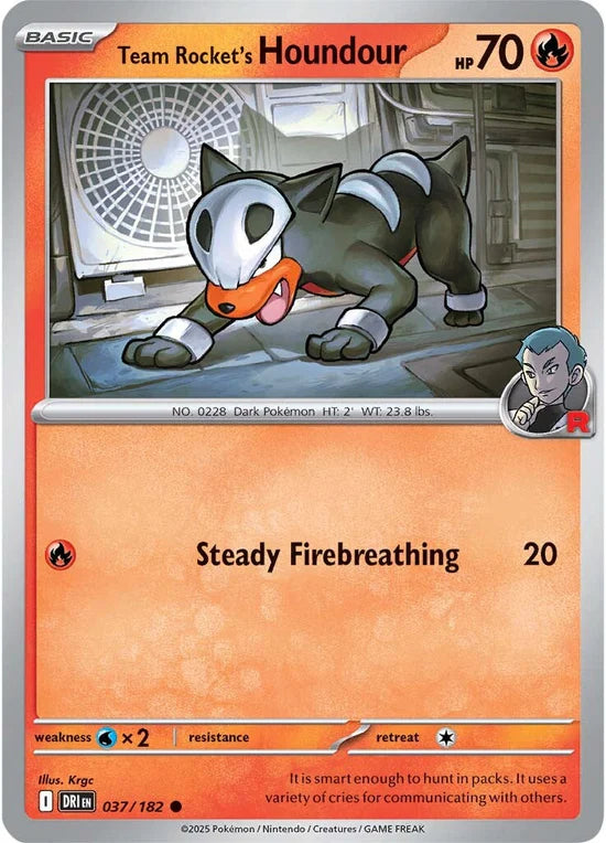 Team Rocket's Houndour 037/182 Common Reverse Holo