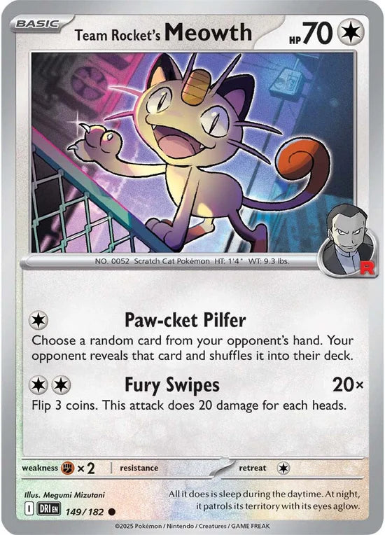 Team Rocket's Meowth 149/182 Common