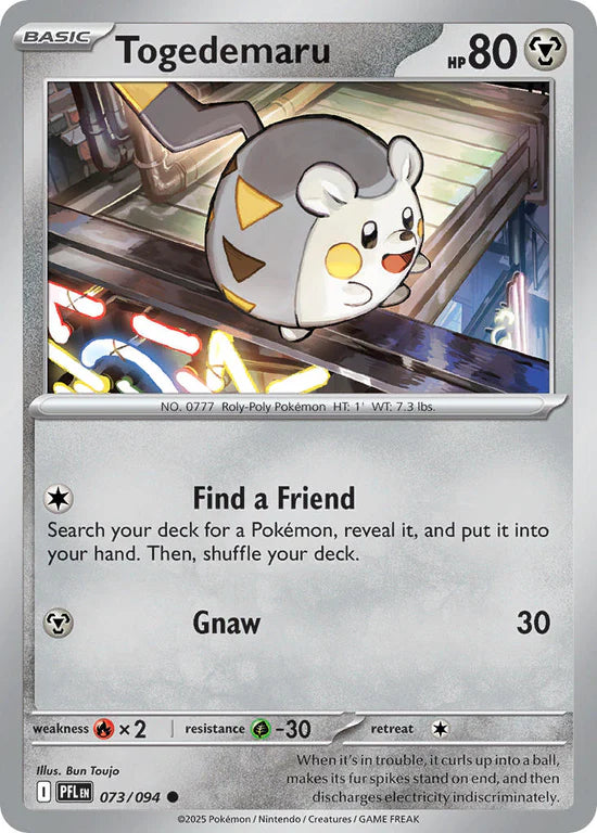 Togedemaru 073/094 Common Reverse Holo