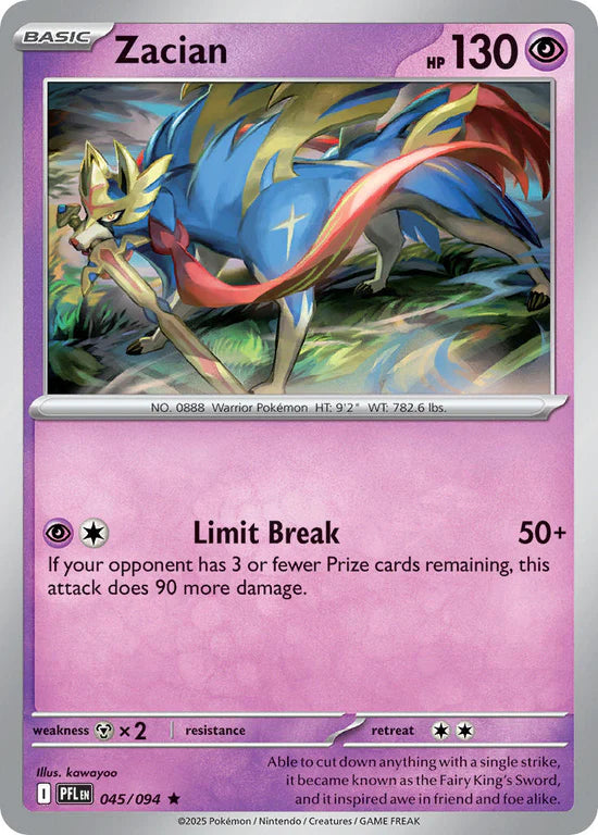 Zacian 045/094 Rare Reverse Holo
