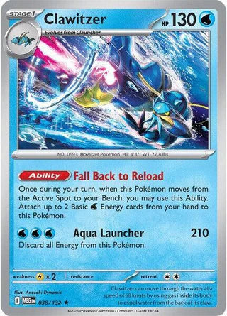 Clawitzer 038/132 Rare Reverse Holo