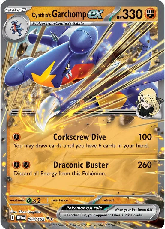 Cynthia's Garchomp Ex 104/182 Double Rare