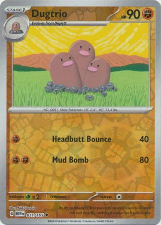 Dugtrio 051/165 Uncommon Reverse Holo