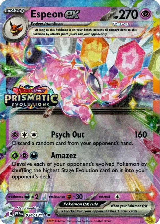 Espeon Ex 034/131 Prismatic Evolutions Stamp
