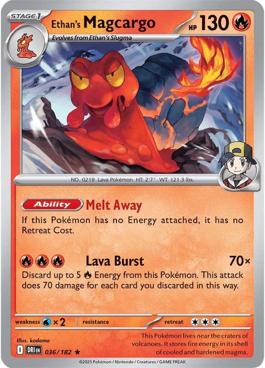 Ethan's Magcargo 036/182 Rare Reverse Holo