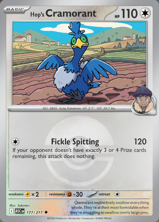 Hop's Cramorant 177/217 Uncommon Poke Ball