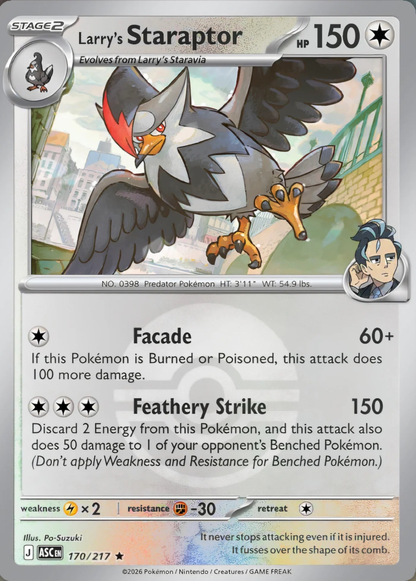 Larry's Staraptor 170/217 Rare Poke Ball