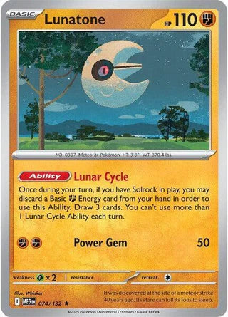 Lunatone 074/132 Rare Reverse Holo