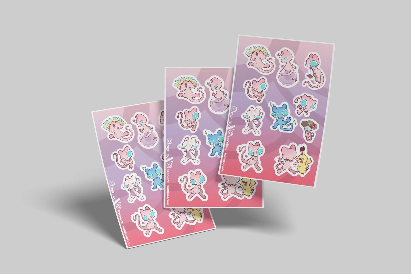 Planilla de Stickers Mew