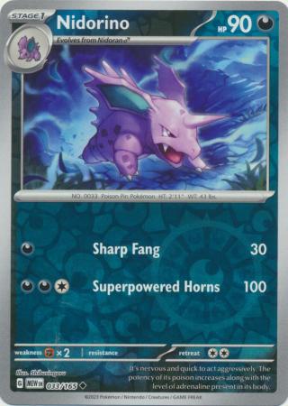 Nidorino 033/165 Uncommon Reverse Holo