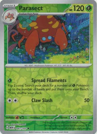 Parasect 047/165 Uncommon Reverse Holo