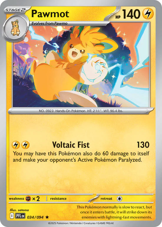 Pawmot 034/094 Rare Reverse Holo