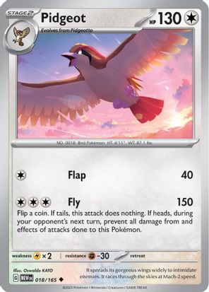 Pidgeot 018/165 Uncommon