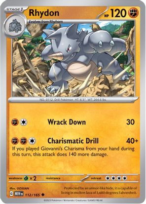 Rhydon 112/165 Uncommon
