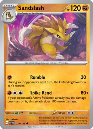 Sandslash 028/165 Uncommon