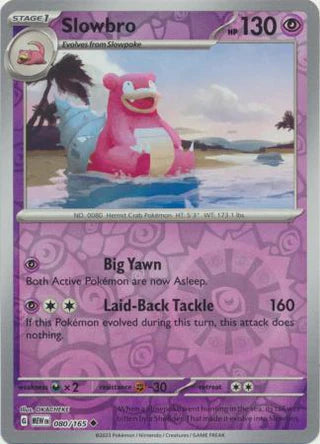 Slowbro 080/165 Uncommon Reverse Holo