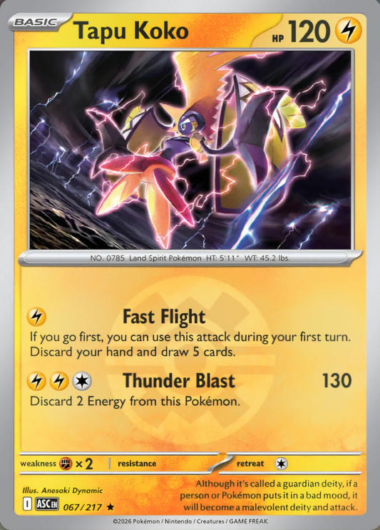 Tapu Koko 067/217 Rare Quick Ball