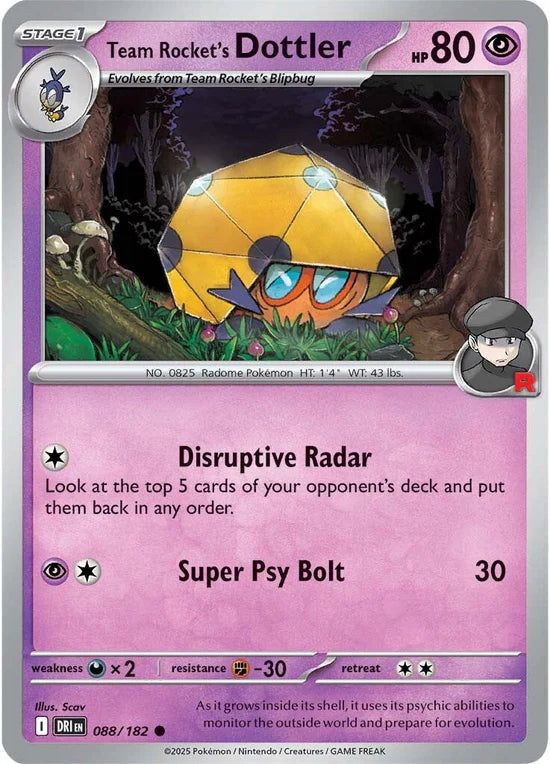 Team Rocket's Dottler 088/182 Common Reverse Holo