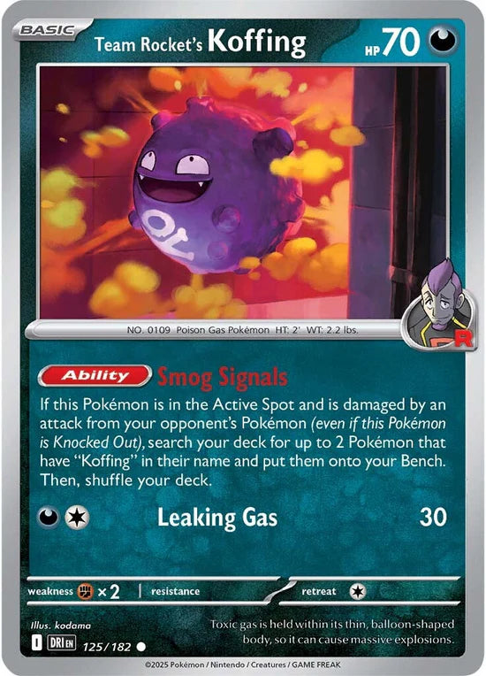Team Rocket's Koffing 125/182 Common