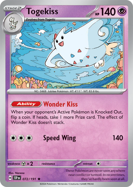Togekiss 072/191 Rare Reverse Holo